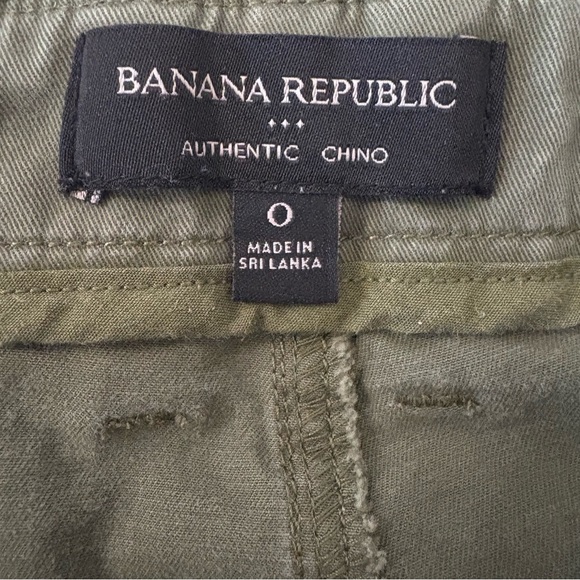 Banana Republic Authentic Chino Olive Green Jogger Pants Zip Ankle Size 0‎ - Picture 7 of 9